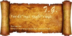 Terényi Györgyi névjegykártya